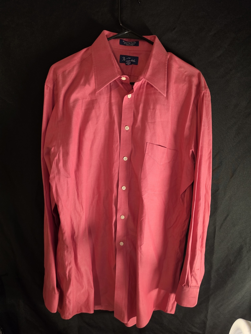 Paul Fredrick Men's Vibrant Pink Long-Sleeve Dress Shirt